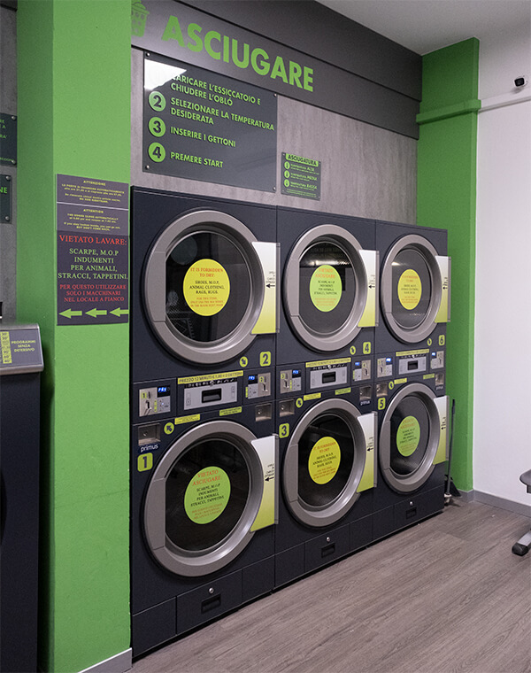 Sezione Asciugare lavanderia self-service ikso service